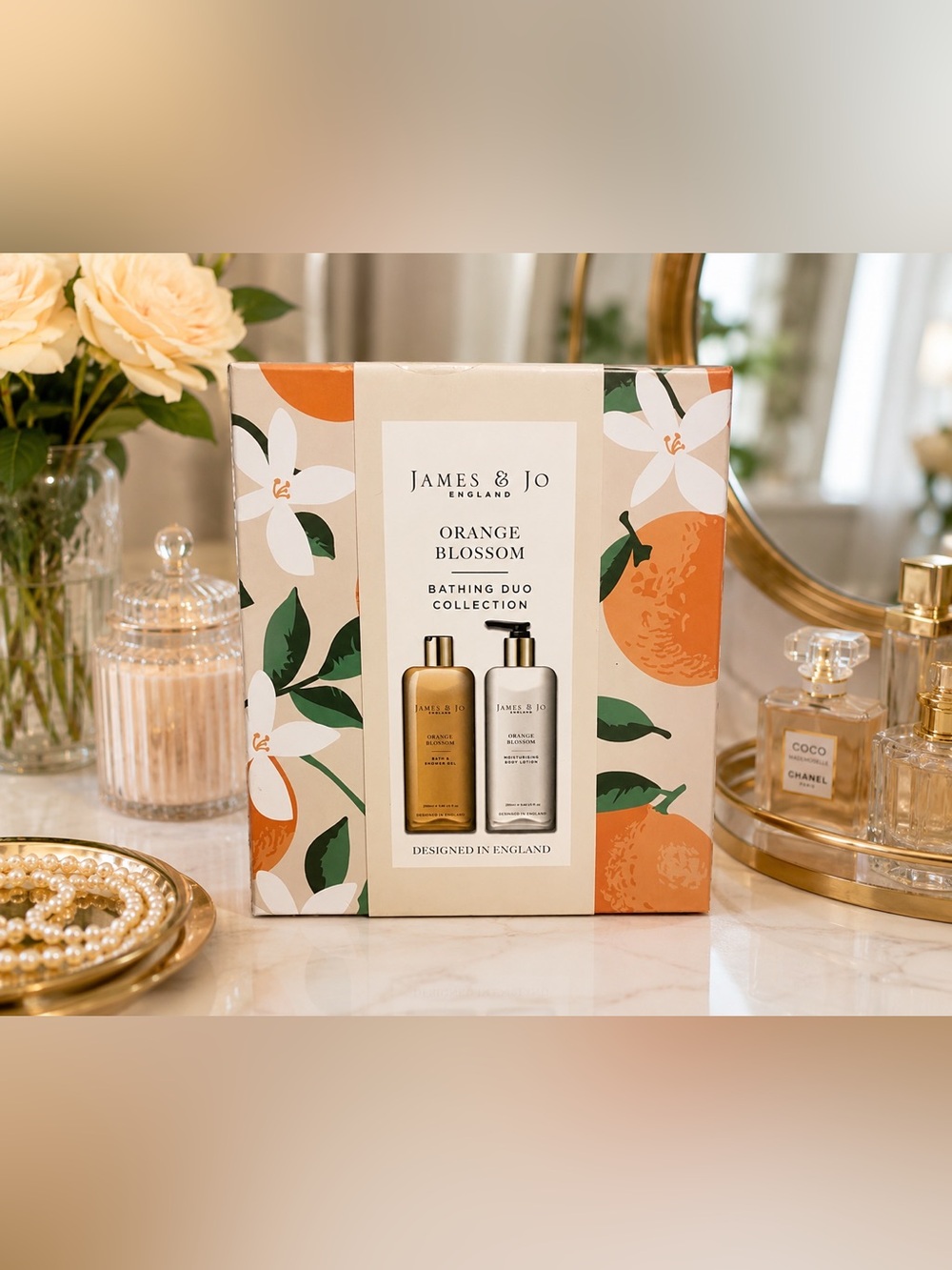 James & Jo England Orange Blossom Bath & Body Gift Set New Luxury Duo